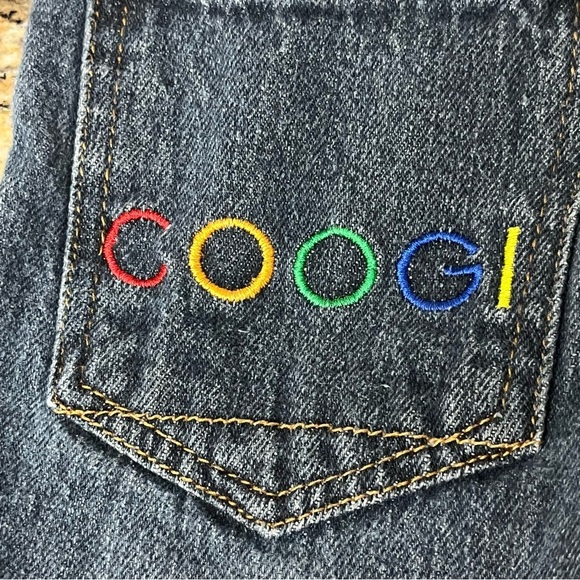 COOGI Wide-Leg Denim Jeans Boys 5 Blue 5-Pocket Mid Rise Embroidered Retro Vtg - Picture 7 of 10